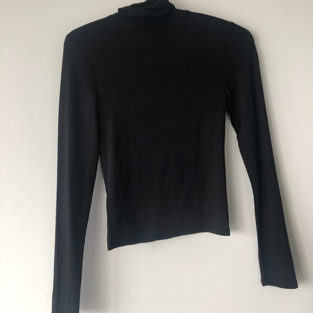 Thin black turtleneck